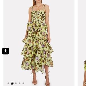 ULLA JOHNSON Effie Floral Silk-Cotton Tank and Skirt set worn once size 4